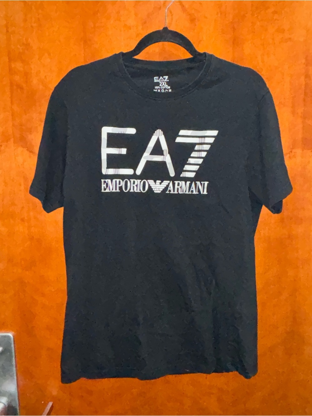 Emporio Armani EA7 Black T-Shirt with White Logo
